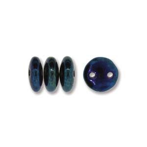 Lentil 6mm 2 holes BLUE IRIS 50pcs - Beads Gone Wild
