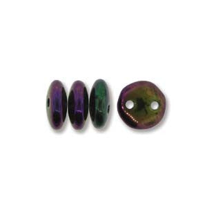 Lentil 6mm 2 holes PURPLE IRIS 50pcs - Beads Gone Wild
