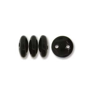 Lentil 6mm 2 holes JET 50pcs - Beads Gone Wild
