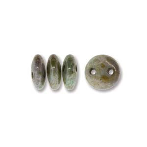 Lentil 6mm 2 holes LSTR GRN OPAQUE ULTRA 50pcs - Beads Gone Wild
