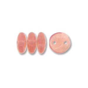 Lentil 6mm 2 holes PINK MILKY 50pcs - Beads Gone Wild
