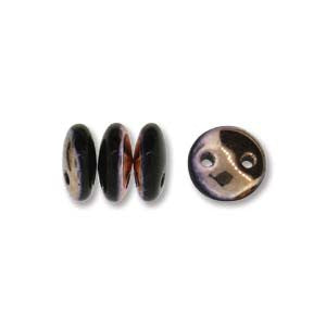 Lentil 6mm 2 holes APOLLO JET 50pcs - Beads Gone Wild
