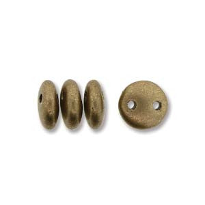 Lentil 6mm 2 holes FLAX MATTE MTLC 50pcs - Beads Gone Wild
