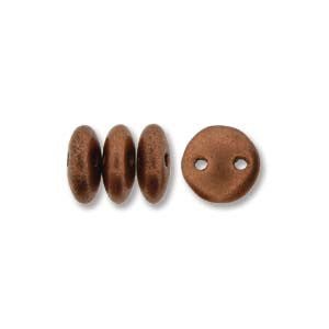 Lentil 6mm 2 holes COPPER MATTE MTLC 50pcs - Beads Gone Wild
