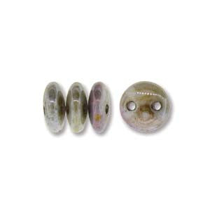 Lentil 6mm 2 holes GRN LSTR OPAQUE 50pcs - Beads Gone Wild
