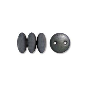 Lentil 6mm 2 holes HEMATITE MATTE 50pcs - Beads Gone Wild
