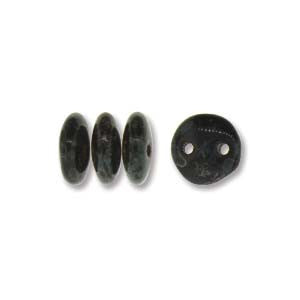 Lentil 6mm 2 holes PICASSO JET 50pcs - Beads Gone Wild
