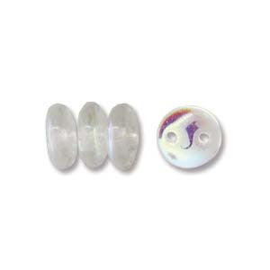 Lentil 6mm 2 holes CRYSTAL AB 6mm 50pcs - Beads Gone Wild
