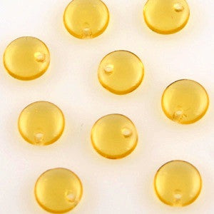 Lentil Beads 6mm Light Topaz 50pcs - Beads Gone Wild
