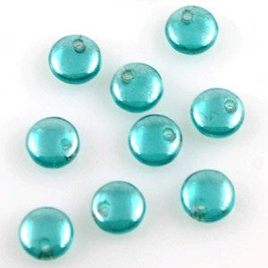 Lentil Beads 6mm Luster Teal 50pcs - Beads Gone Wild
