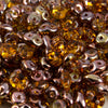 Super Duo Ruby Capri Gold 2.5x5mm - Beads Gone Wild