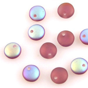 Lentil Beads 6mm Matte Amethyst AB 50pcs - Beads Gone Wild
