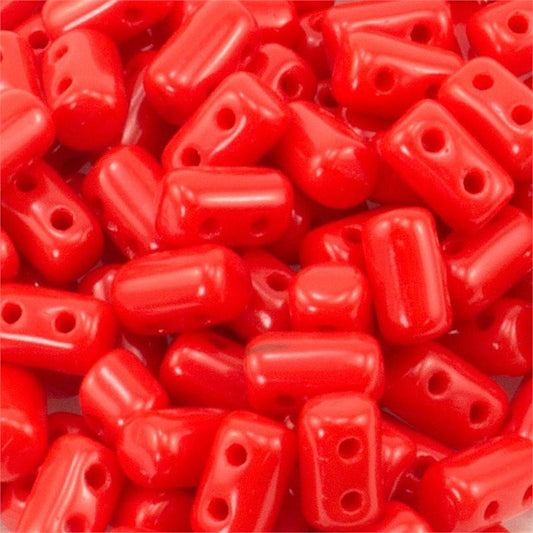 Opaque Coral Red Rulla 3x5 3" Tube - Beads Gone Wild
