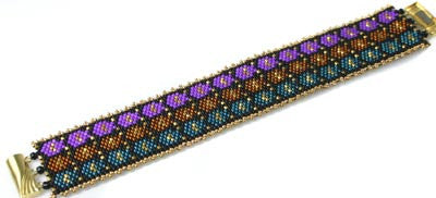Odd Count Peyote Bracelet Design P131 by Eileen Spitz - Beads Gone Wild
