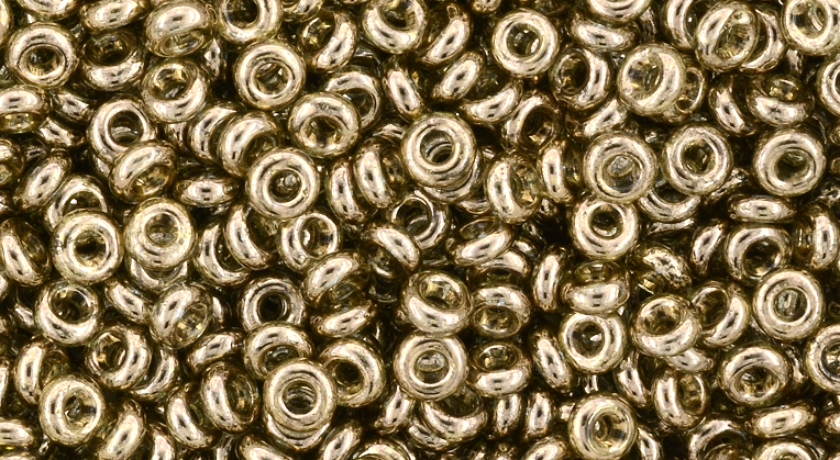 8/o Gold Lustered montana Blue Demi Round Bead - Beads Gone Wild
