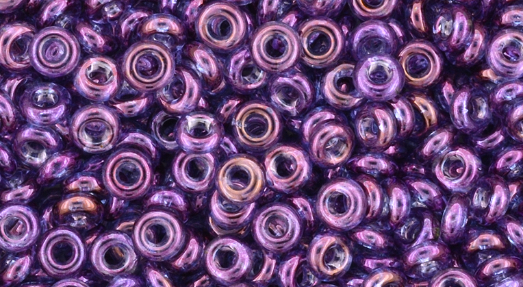 8/o Gold Lustered Dark Amethyst Demi Round Bead - Beads Gone Wild
