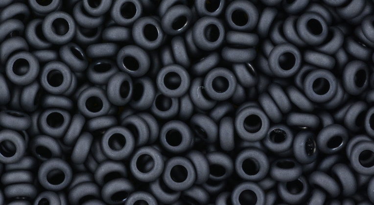 8/o Matte Opaque Gray Demi Round Bead - Beads Gone Wild
