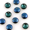 Lentil Beads 6mm Teal Blue Iris 50pcs - Beads Gone Wild