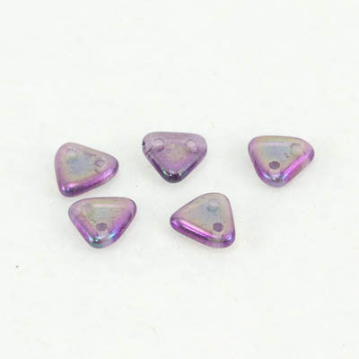 Tanzanite Iris Triangles 6mm 2 hole (10g tube) - Beads Gone Wild
