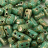 Turquoise Green Picasso Rulla 3x5 3" Tube - Beads Gone Wild