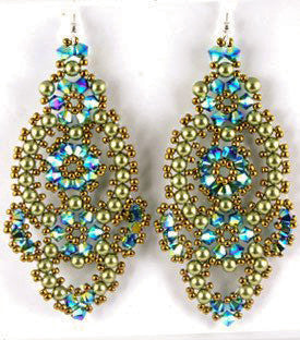 Flamenco Bead Weaving Earrings Instructions Pattern