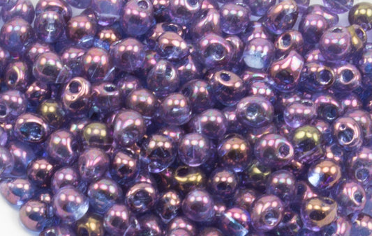 Tiny Drops Miyuki 3" Violet Gold Luster 3.4mm - Beads Gone Wild
