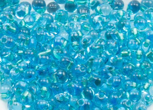 Tiny Drops Miyuki 3" Sparkling Aqua Green / L Aq 3.4mm - Beads Gone Wild
