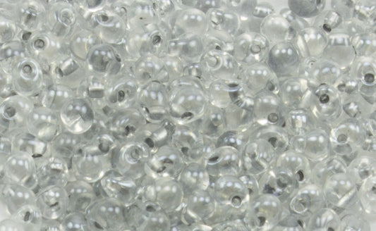 Tiny Drops Miyuki 3" Sparkling Pewter Lined Crystal 3.4mm - Beads Gone Wild
