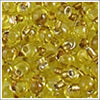 dpf-43 Sparkle Metallic Gold Lined Yellow 3.4mm 3" Tube Approx. 13 grams - Beads Gone Wild