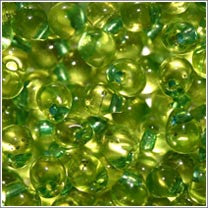 dpf-44 Sparkle Green Lined Chartreuse 3.4mm 3" Tube Approx. 13 grams - Beads Gone Wild
