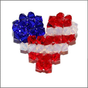 Patriotic Crystal Puffy Heart Instructions - Beads Gone Wild
