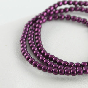 2mm Czech Pearl Grape Satin 150 pcs - Beads Gone Wild
