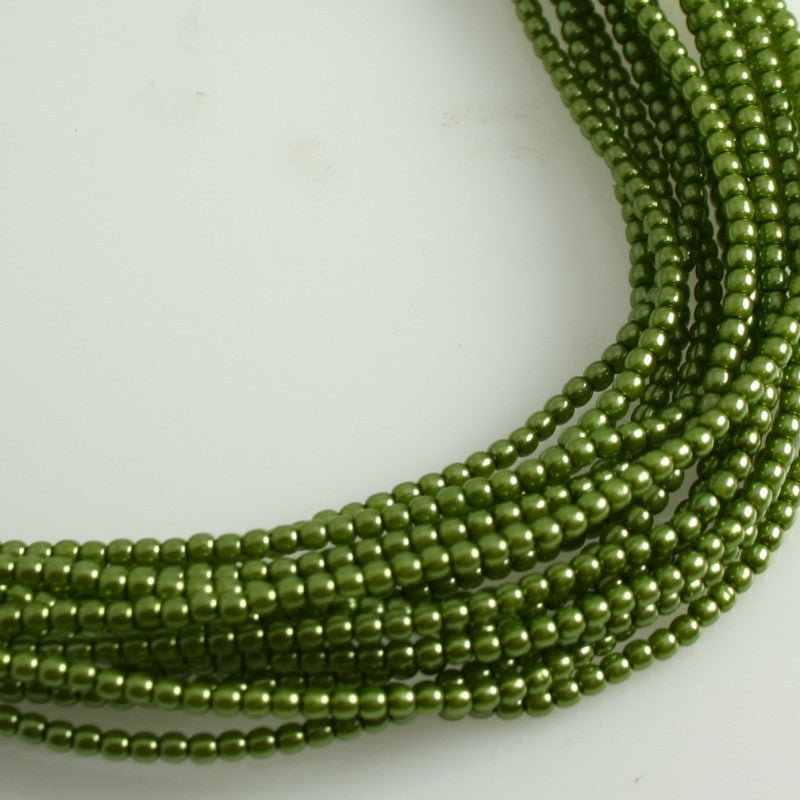 2mm Czech Pearl Green Apple 150 pcs - Beads Gone Wild
