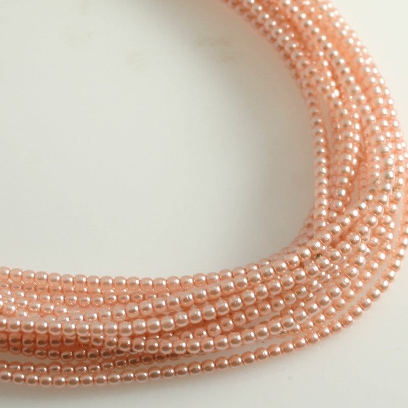 2mm Czech Pearl Peach Chiffon 150 pcs - Beads Gone Wild
