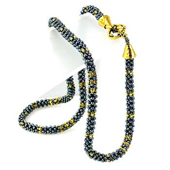 Egyptian Gold Cubic Right Angle Weave Necklace Bead Weaving Kit