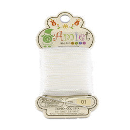 Amiet Polyester White 22yards (20m) .5mm - Beads Gone Wild

