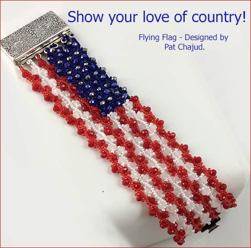 Flying Flag Beaded Bracelet Kit Silver Clasp